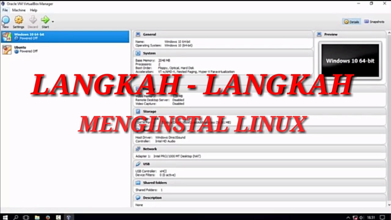 Tutorial Menginstal Linux Ubuntu (64bit) di Virtual Box - YouTube