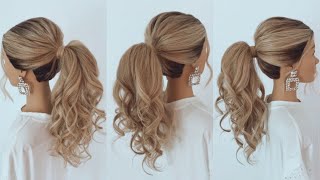 : Volumous Ponytail/ Bridesmaid Hairstyle/Wedding Hairstyles/Bridal Hairstyle/ New Years Hairstyle