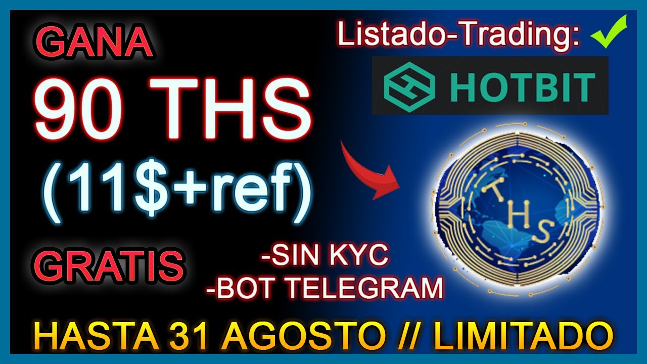 AIRDROP THS HOTBIT - Gana 11$ (90 TheHashSpeed token) listado y trading en HOTBIT