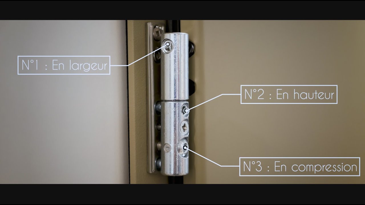 Réglages des paumelles 3D, serrure et gâche filante de la porte aluminium  PASSAGE d'EURADIF - YouTube