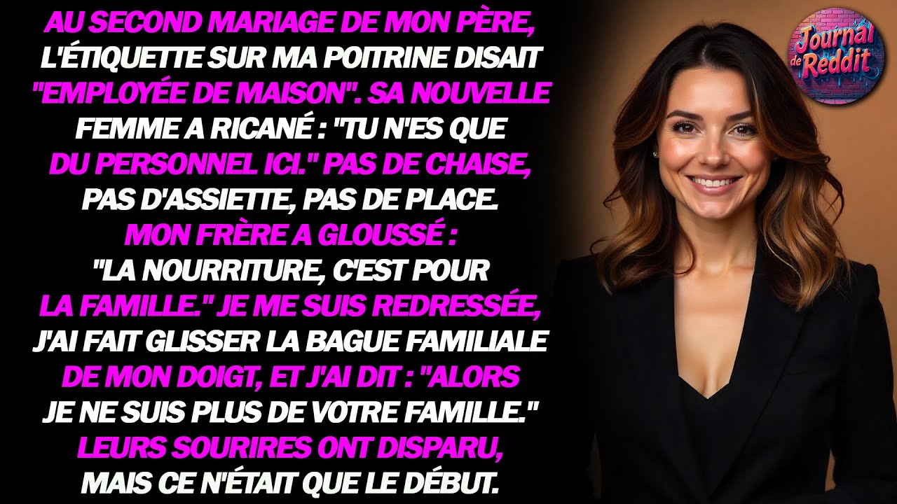 À son mariage, mon père m'a étiquetée 'femme de ménage', alors que je détenais secrètement 40% de sa