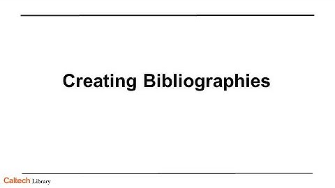 Zotero: Creating Bibliographies