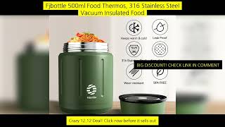Fjbottle 500Ml Food Thermos, 316 Stainless Steel Vacuum Insulated Food Jar