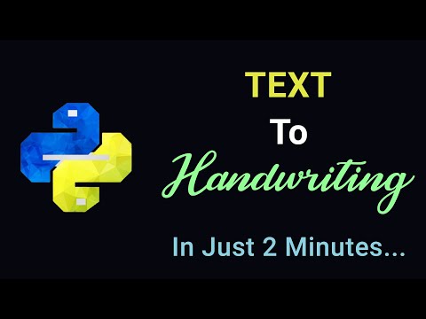 Convert Text to Handwriting in Python | 2 Lines Code | Python For Beginners #python