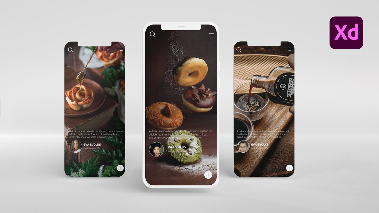 UI/UX Design in Adobe Xd- Food UI Design - YouTube
