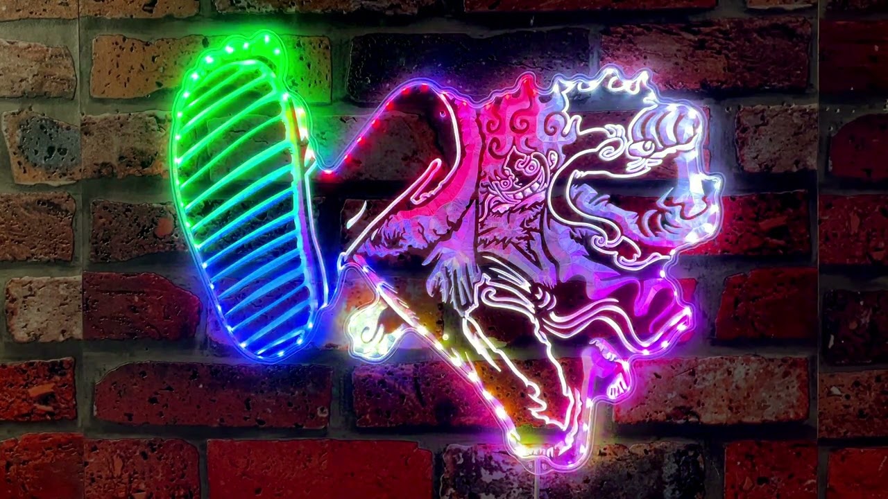 One Piece Luffy Gear 5 Neon RGB Edge Lit LED Sign
