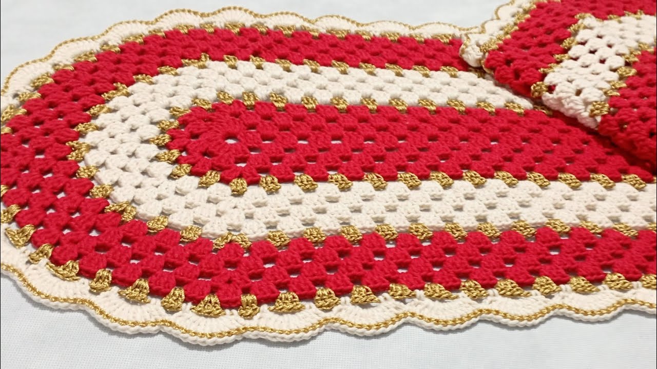 Trilho de mesa NATAL - fácil e rápido (passo a passo para iniciantes) #croche #natal 