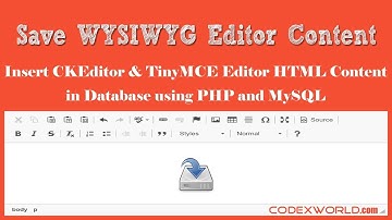 Save WYSIWYG Editor Content in Database using PHP and MySQL