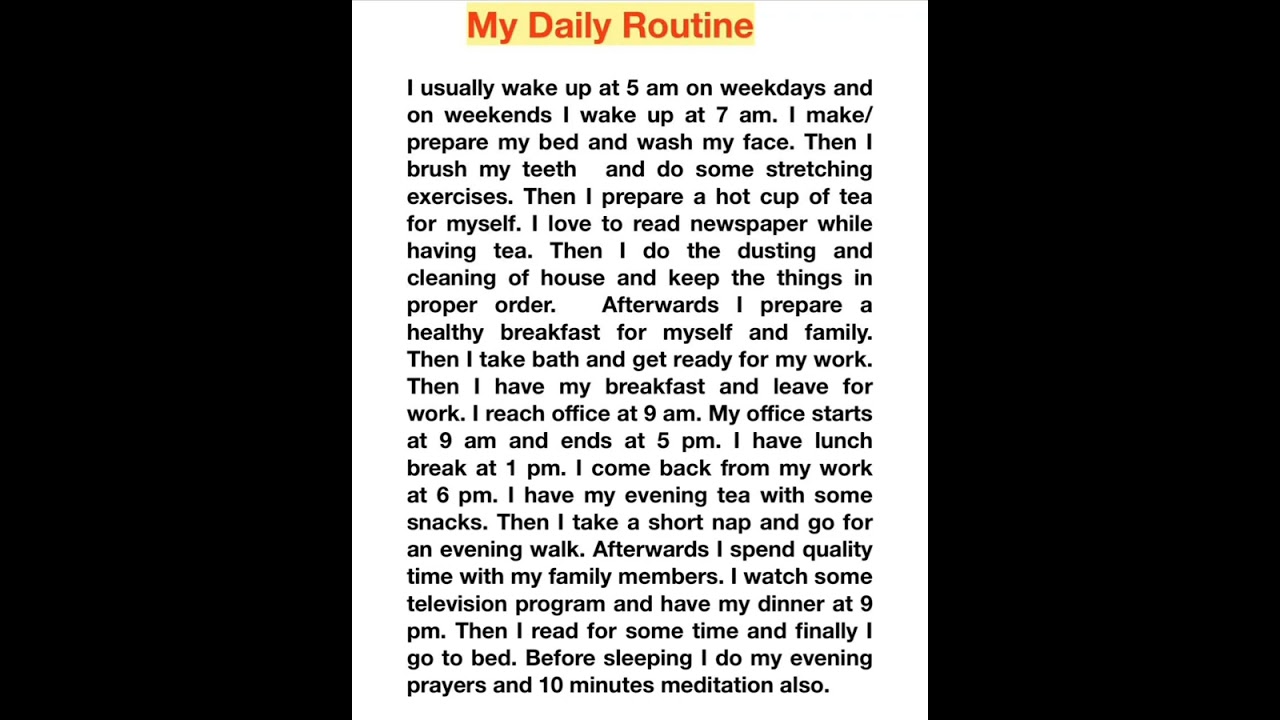 Essay on my Daily Routine/Essay in English my daily Routine