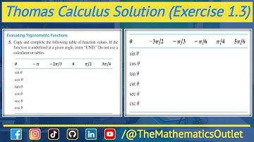Thomas Calculus exercise 1.3 Q5, Q6 | Values of trigonometric functions || Lec 43