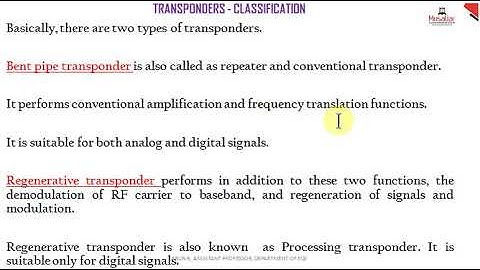EC 404   ADVANCED COMMUNICATION SYSTEMS   MODULE 3   PART 10  SATELLITE SUBSYSTEMS   TRANSPONDERS