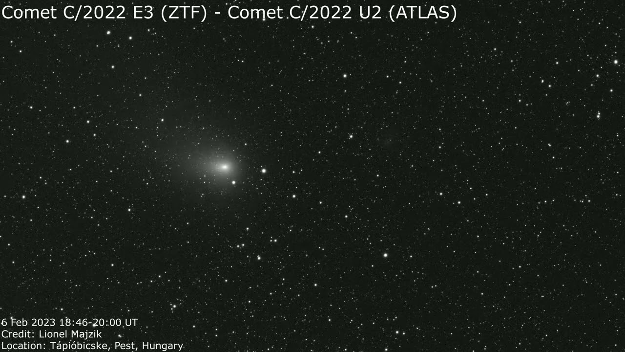 Comet C/2022 E3 (ZTF) meets Comet C/2022 U2 (ATLAS) animation - Feb 06, 2023