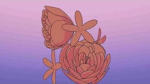 Floating cartoon flowers- Blender Animation