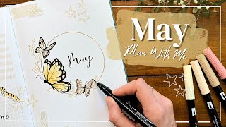 PLAN WITH ME!| May Bullet Journal Set Up | Dainty Butterfly Theme ft. Liene