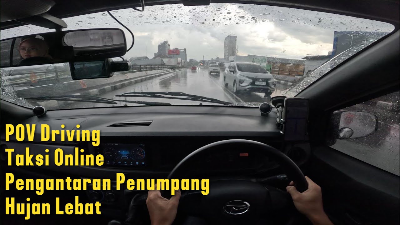 POV Driving Taxi Online Sigra Tipe D 1.0 | Pengantaran Penumpang Hujan Lebat