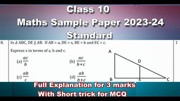 In triangle ABC, DE parallel to AB. If AB = a, DE = x, BE = b and EC = c. Express x in terms of a, b