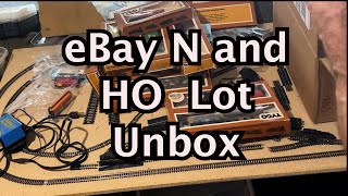 eBay Unbox Lot of HO and N Scale Trains and Slot Cars