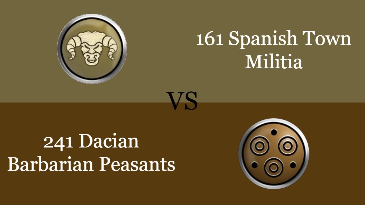 Rome Total War | [Spain] Town Militia vs [Dacia] Barbarian Peasants
