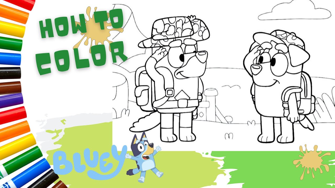 Bluey Coloring Page. Jack and Rusty Patrol Coloring Page| Nick Nack ...
