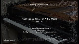 L.van Beethoven: Piano Sonata No. 31 in A-flat Major Op. 110 (Complete)