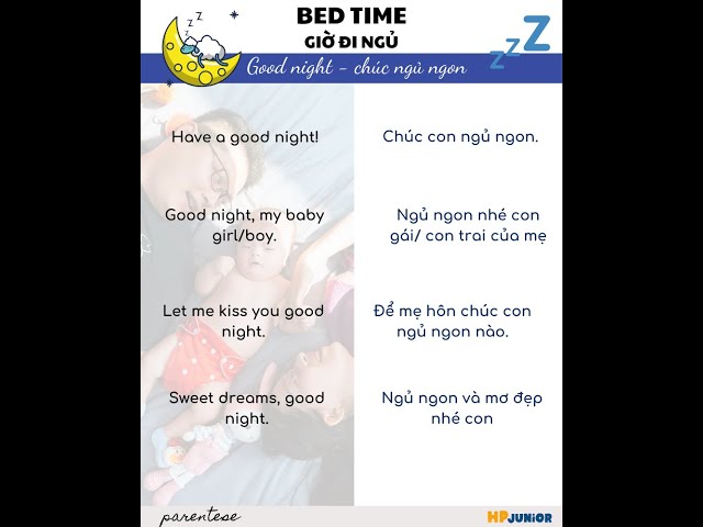 GOOD NIGHT (CHÚC NGỦ NGON) | Parentese | Các mẫu câu tiếng Anh dành riêng cho ba mẹ