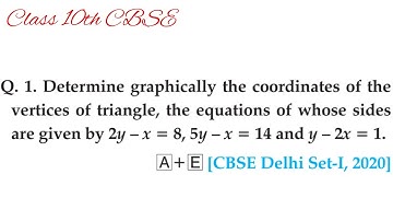 Determine graphically the coordinates of the vertices of triangle, the equations of whose sides are