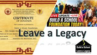 LIVE: Build a School Construction Update 8Aug2026 *How You Can Leave a Legacy*