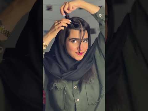 اموزش مدل مو زیر مقنعه میکاپ 