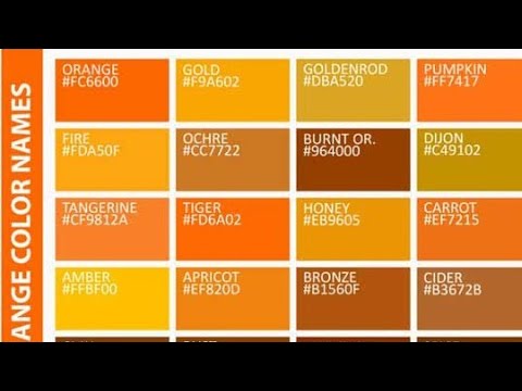 تعرف على أسماء و درجات اللون البرتقالي