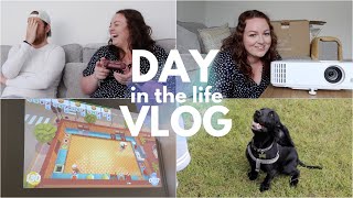 Trying A Home Projector! • Gaming & Movie Night • Day In The Life Vlog • BenQ TH585 AD