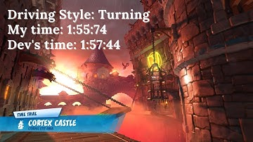 Cortex Castle Dev Time with Turn engine (1:55:74) | Crash™ Team Racing Nitro-Fueled