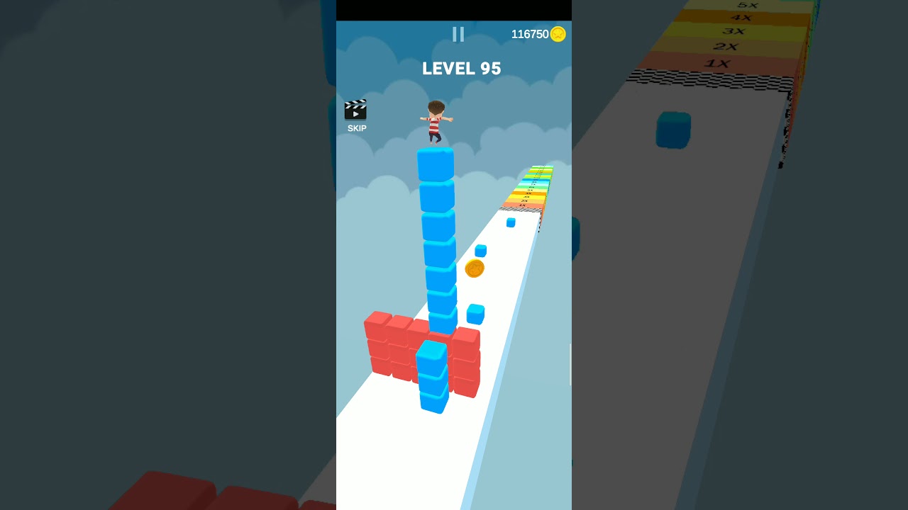 cube stacker surfer 3d Android and iOS gameplay level 95