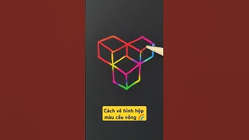 Cách vẽ hình hộp màu cầu vồng 🌈 #drawing #square #maths #vetranh #foryou #3d #artist #shorts