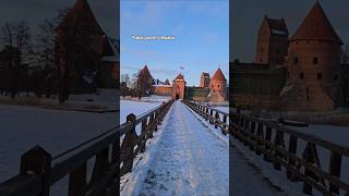 Trakai castle in Lithuania on Galves lake in winter 🏰🌬🏞 #trakaicastle #lithuania #nature #winter