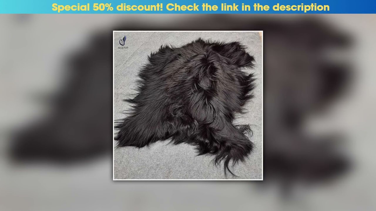 Discount Real Genuine Fluffy Goat Animal Skin Rug Custom color Long Haired Goatskin Pelt•••••••••••