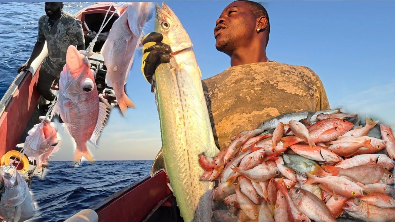 Как поймать глубоководного люциана. Очень удачный день рыбалки.