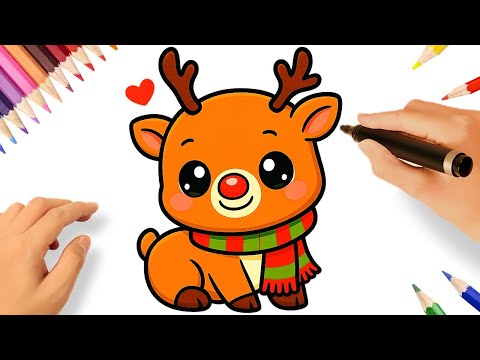 COMO DESENHAR UMA RENA 🦌🎄 | DESENHOS DE NATAL