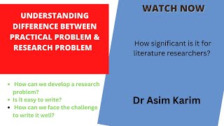 Understanding the difference between Practical Problem and Research Problem