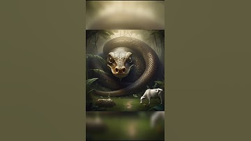 A large, dangerous python is attacking the cow #shortsvideo #cow #youtubeshort#aishorts #viralshorts