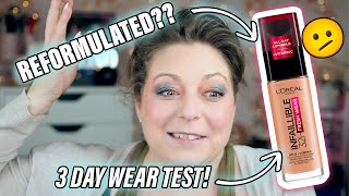 3 DAY WEAR TEST OF THE NEW L'Oreal Infallible Fresh Wear 32 Hr Foundation with Vit C!