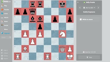 🎯Daily Chess Puzzle! Subtle Exposure (December 13, 2025) #chess #dailychess #puzzle