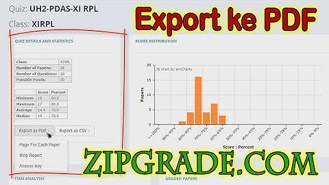 Export Scan LJK Zipgrade ke PDF / CSV