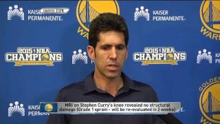 Warriors GM in-depth update on Stephen Curry's Knee Injury 2016 04 25