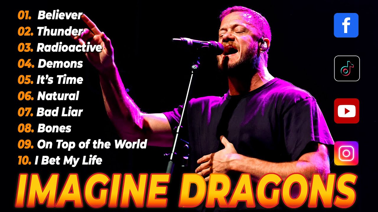 Imagine Dragons 🎶💥 Greatest Hits Full Album 2025 🔥 Top Songs Playlist | Believer, Thunder, Demons
