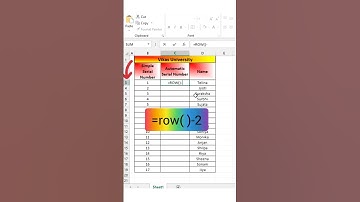 Generate Automatic Serial Number | #shorts #excel #exceltips #exceltricks #excelshorts