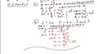 Geometry LESSON 4 complementary and supplementary angles revolution