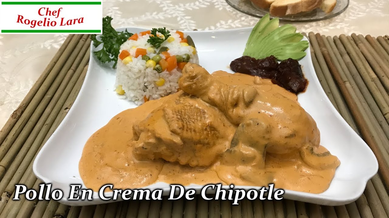 POLLO A LA CREMA DE CHIPOTLE CON CHAMPIÑONES ,DELICIOSA RECETA ! - YouTube