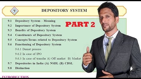 New Syllabus Secretarial practice || Chapter 9 Depository System || Benefits of Depository || part 2