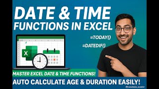 How to Use Date, Time Functions in Excel (Today(), Now(), Datedif(), Time()) with SmartDesk_Academy