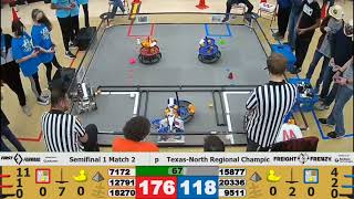 FTC9511 Freight Frenzy - NTX Regional Championship SF1-2 (w/ FTC 15877 & 20336) - 182 pts